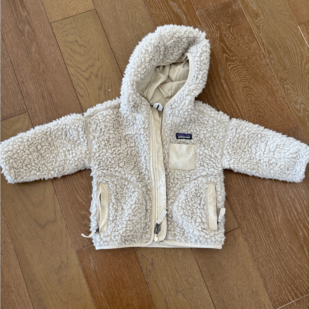 Patagonia Baby Toddler Retro-X Fleece Hoody - Natural w/Natural Pile Fleece